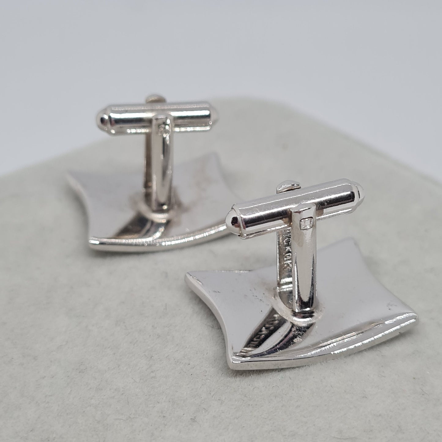 Vintage HICKOK cufflinks Silver tone square A letter initial cufflinks