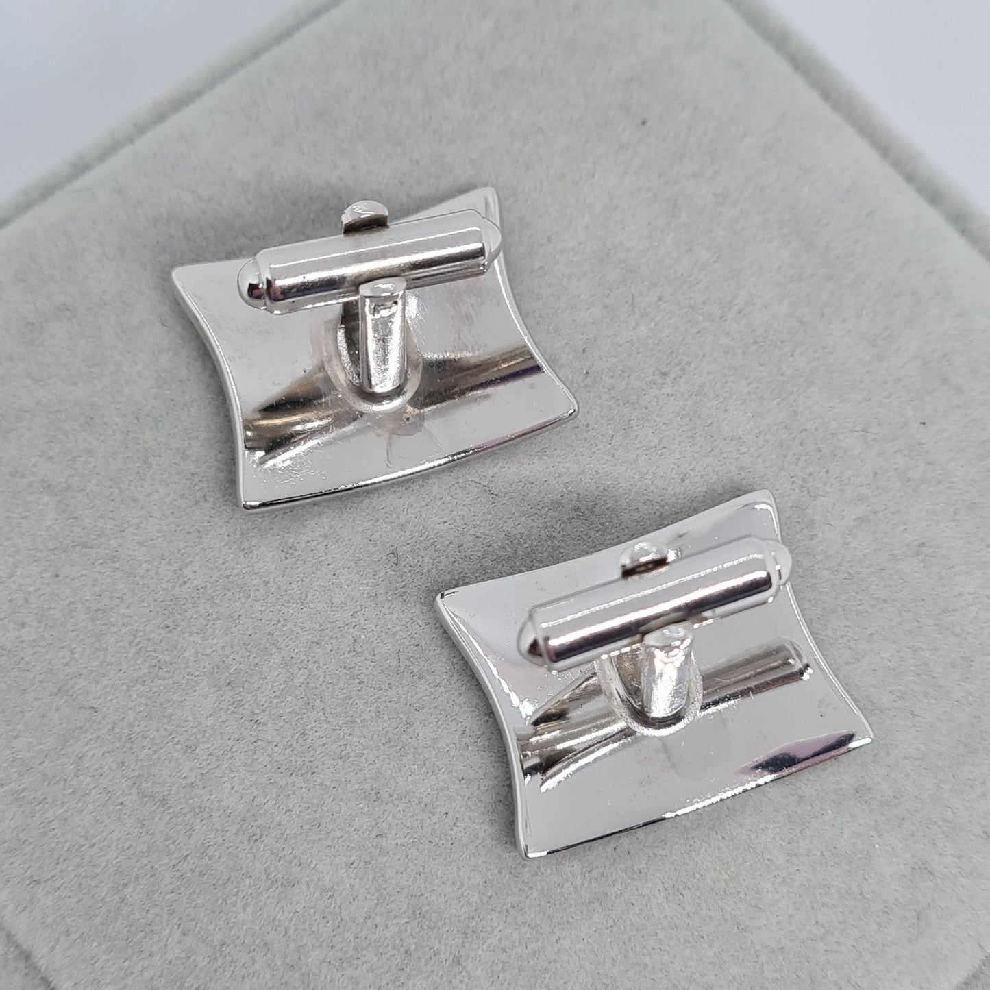 Vintage HICKOK cufflinks Silver tone square A letter initial cufflinks