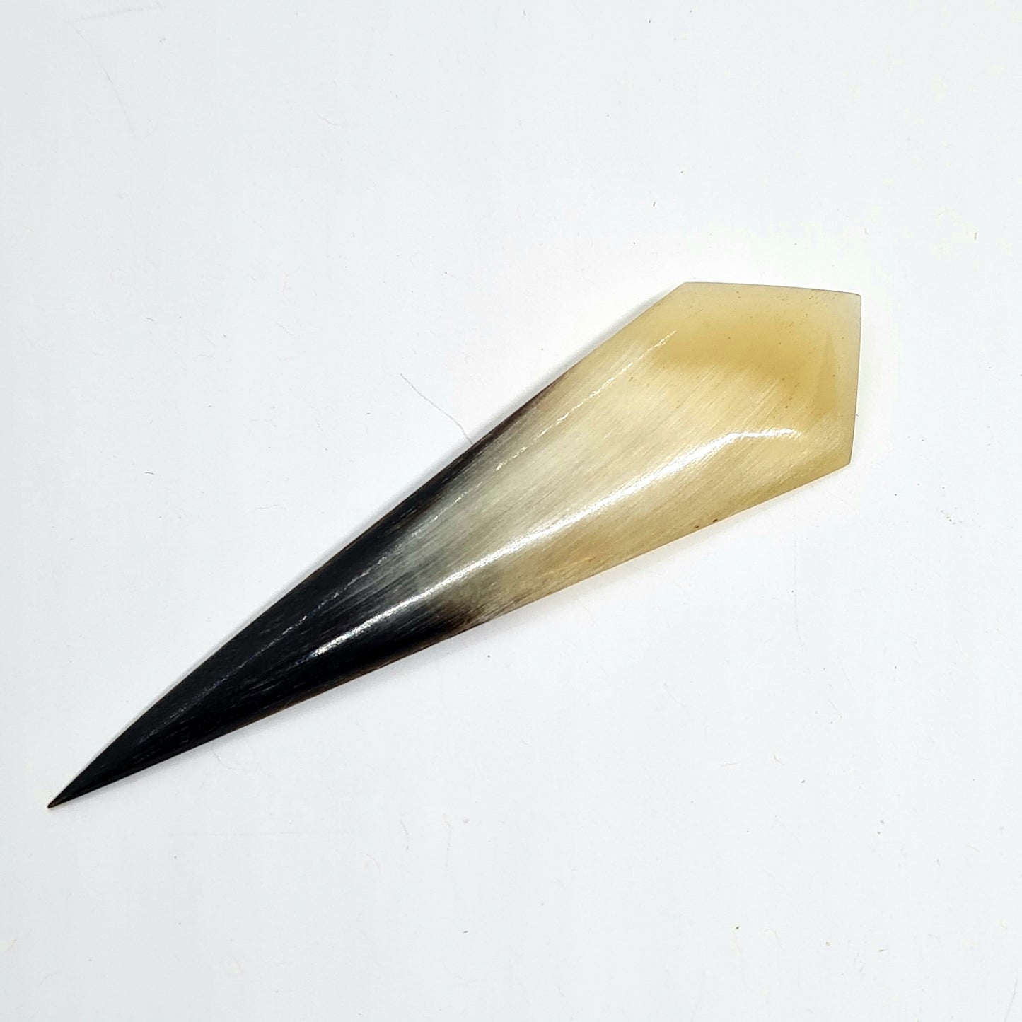 Vintage Natural Horn Brooch: Long Horn Pin