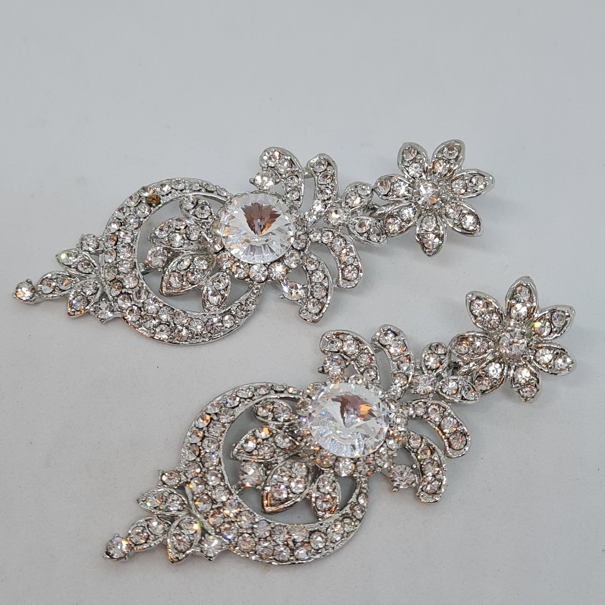 Vintage Rhinestone Dangle Earrings: Silver Tone Statement Jewelry