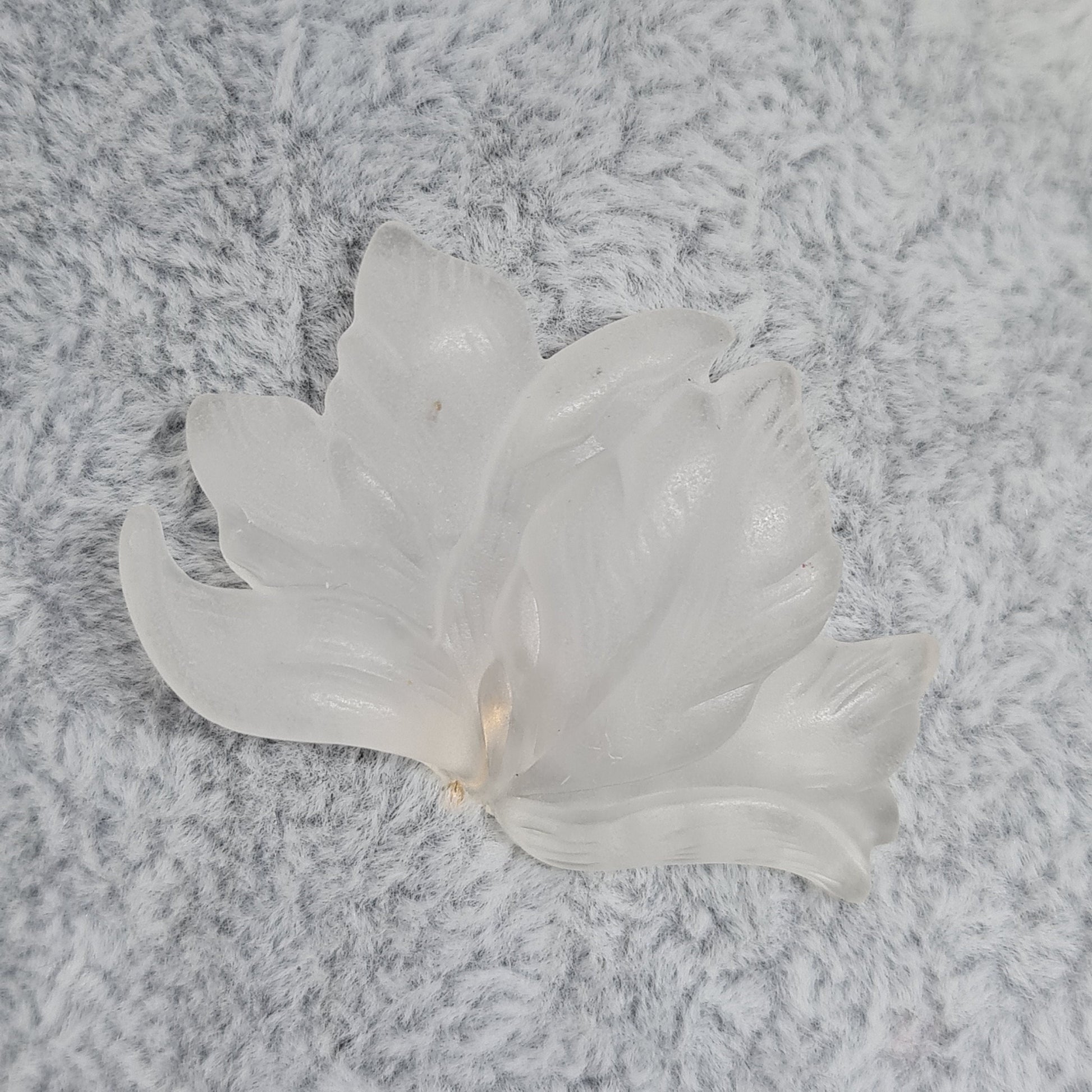 Vintage Frosted Lucite Flower Stick Pin, Gold Tone