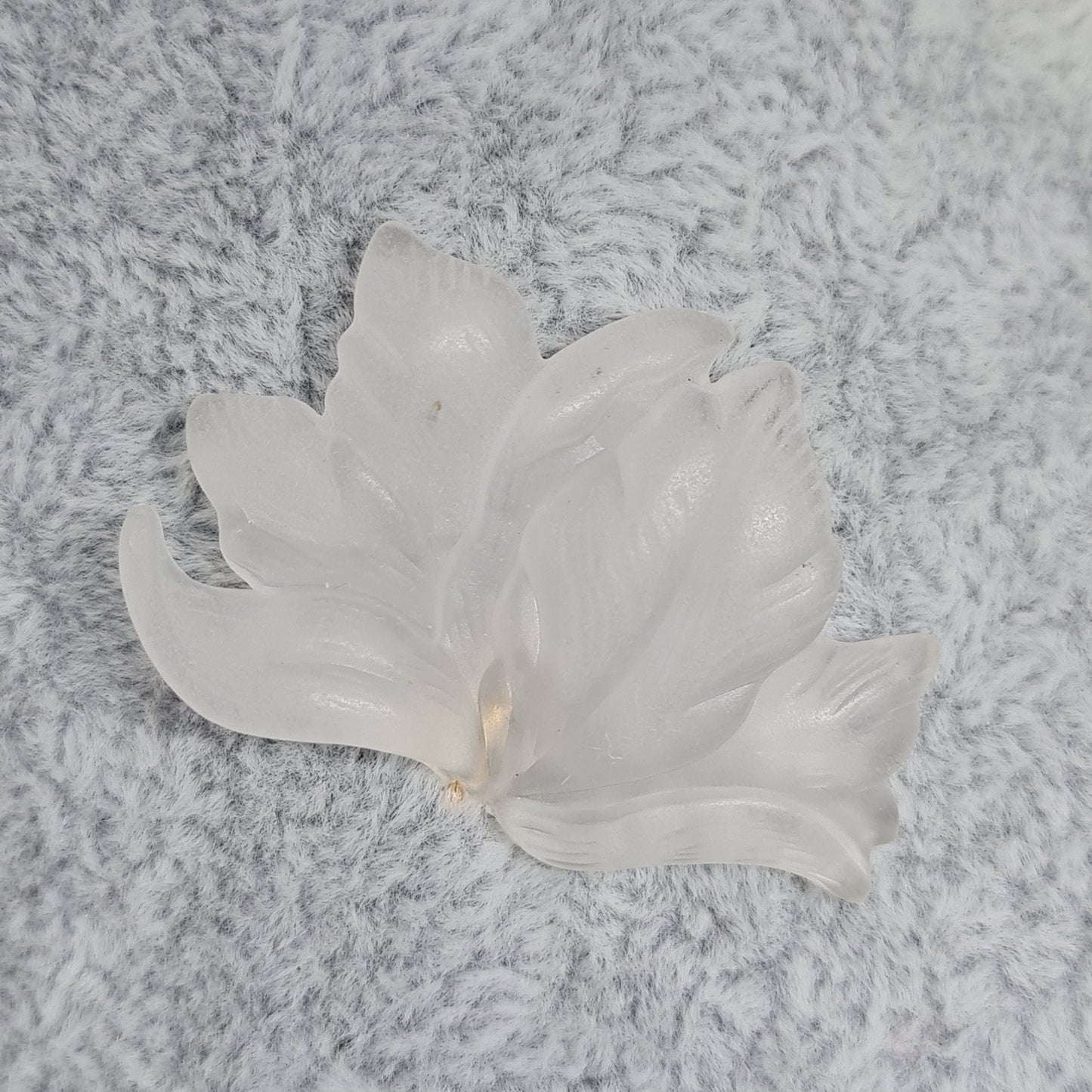 Vintage Frosted Lucite Flower Stick Pin, Gold Tone