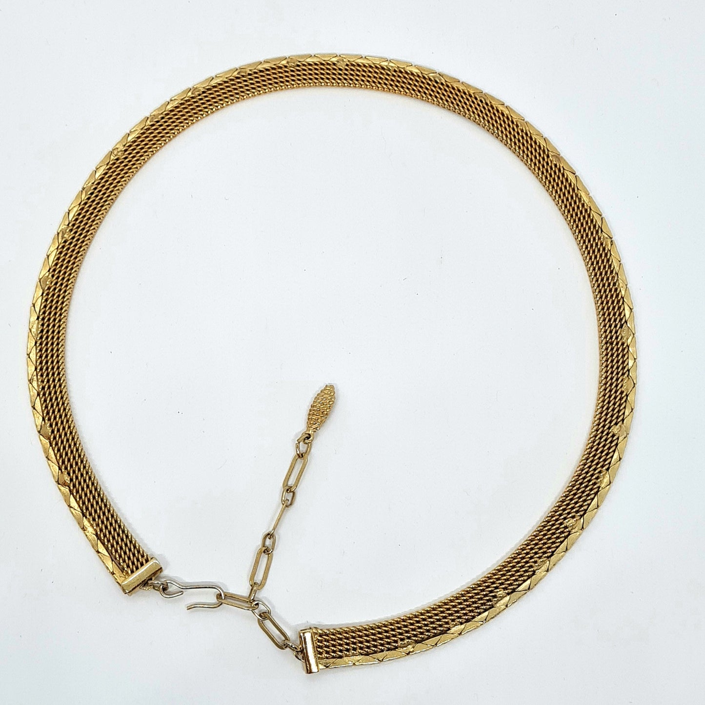 Vintage PENNINO choker necklace Gold tone metal chain Designer choker necklace