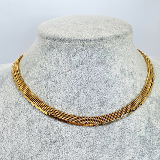 Vintage PENNINO choker necklace Gold tone metal chain Designer choker necklace