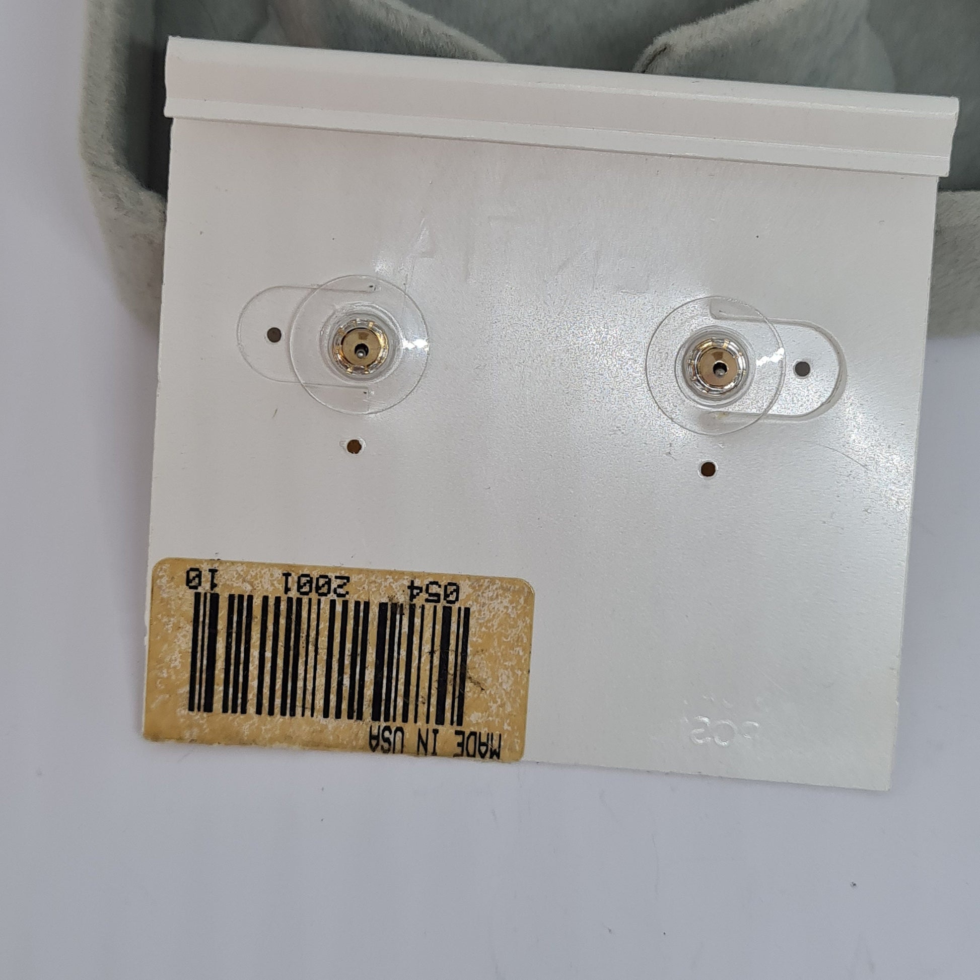 Vintage LIZ BAKER hoop earrings Gold tone rope metal with blue enamel huggie hoops