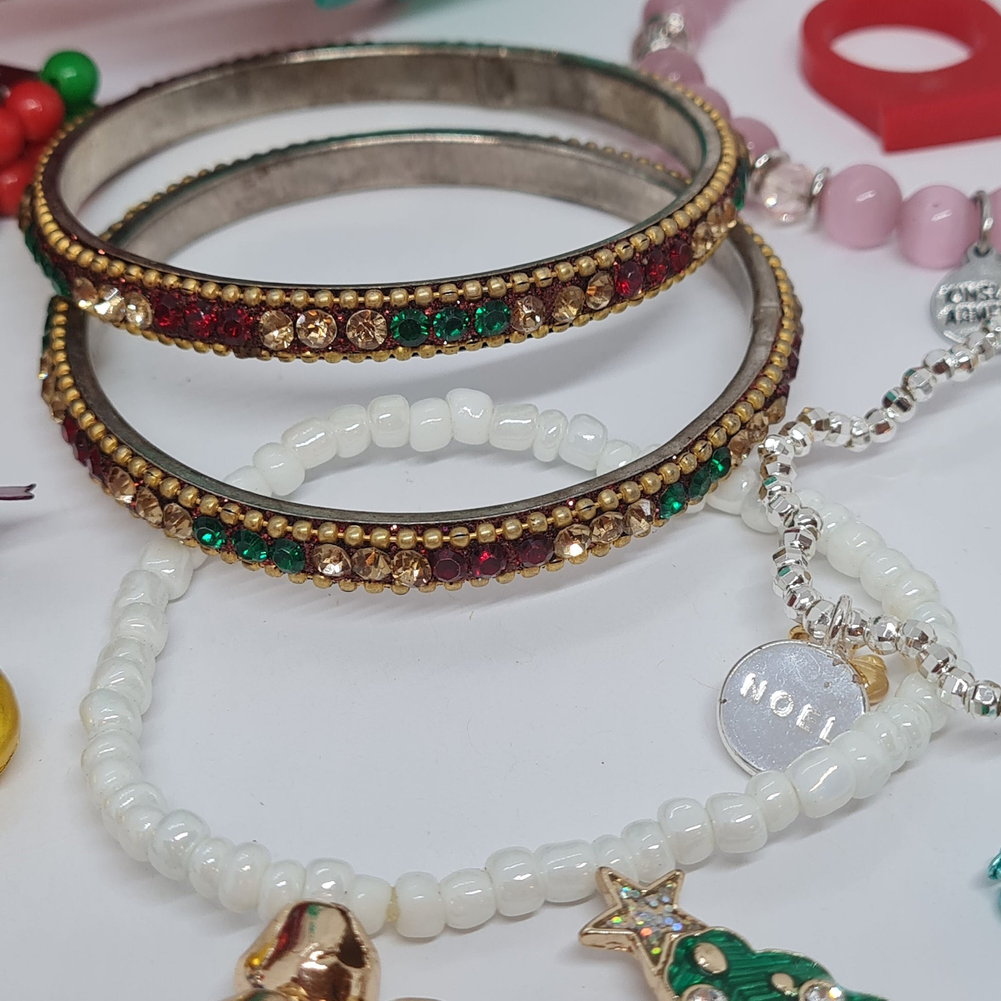 Vintage kid's jewelry lot Christmas-themed All wearable 50 and more items