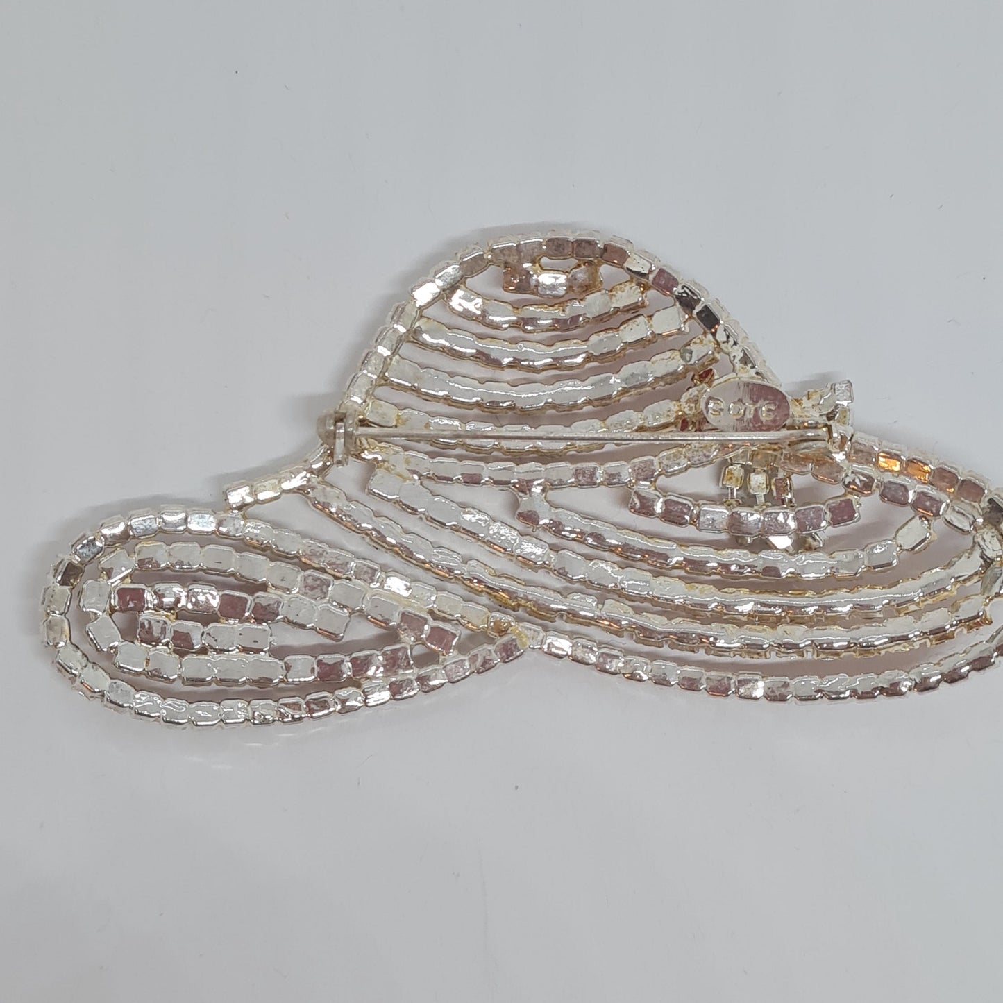 Vintage OTC Hat Brooch: Silver-Tone Rhinestone Pin