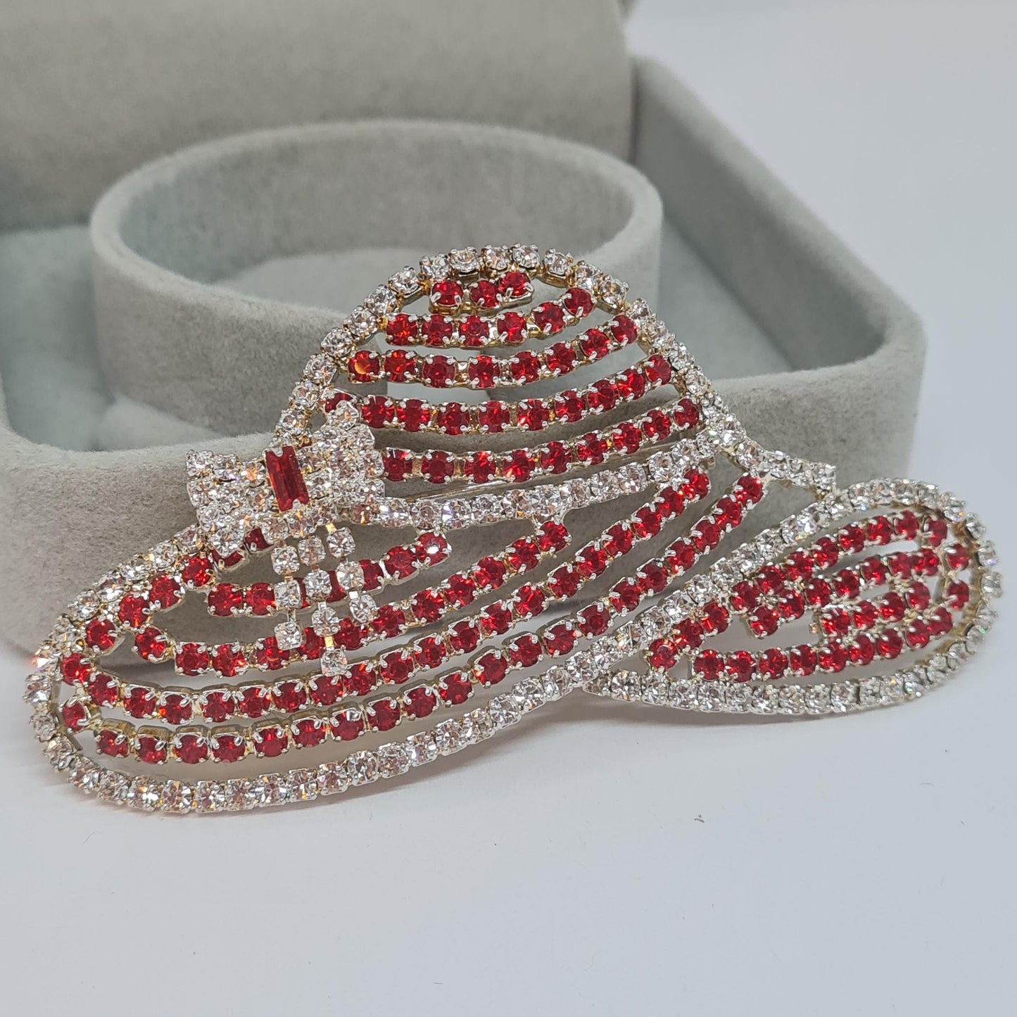 Vintage OTC Hat Brooch: Silver-Tone Rhinestone Pin