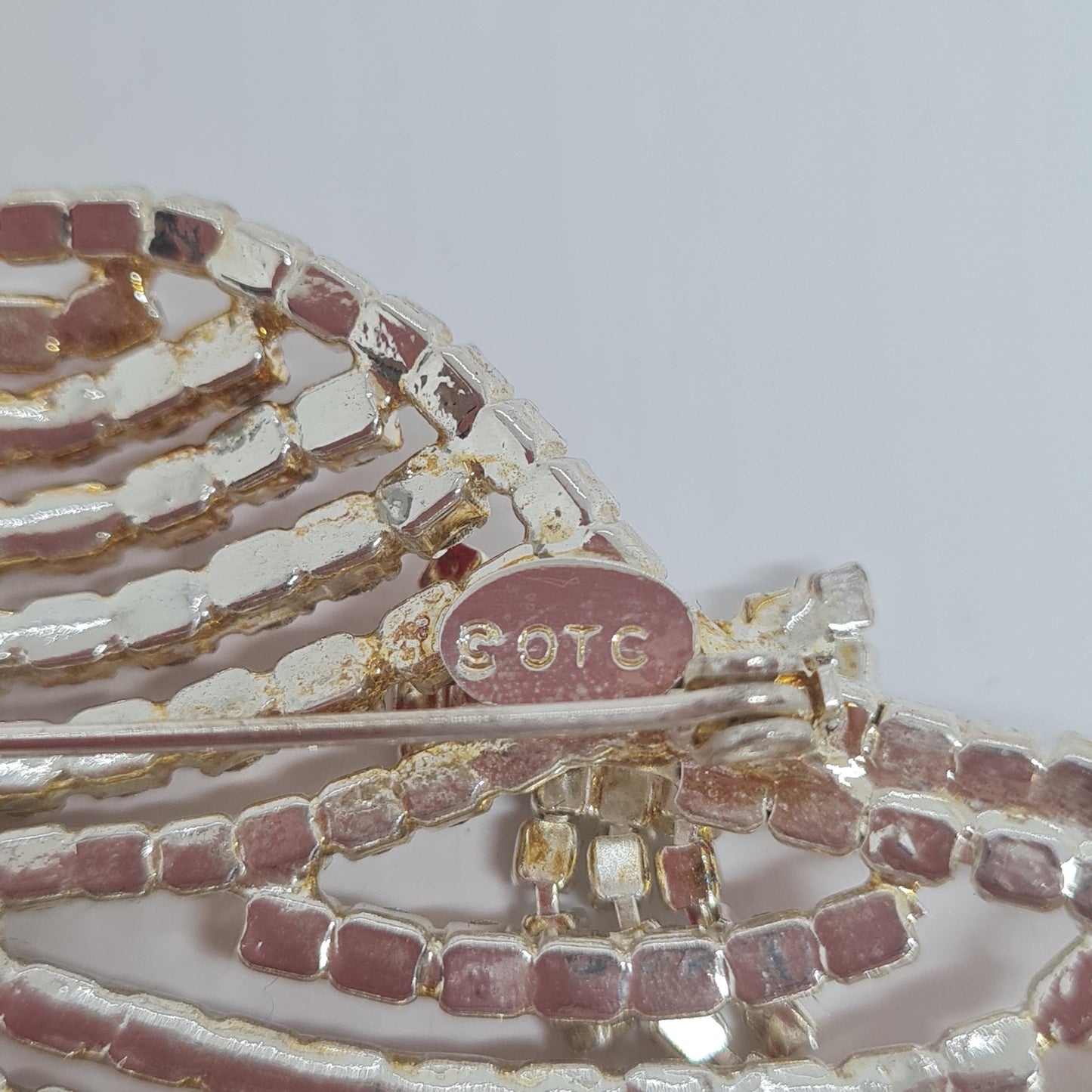 Vintage OTC Hat Brooch: Silver-Tone Rhinestone Pin