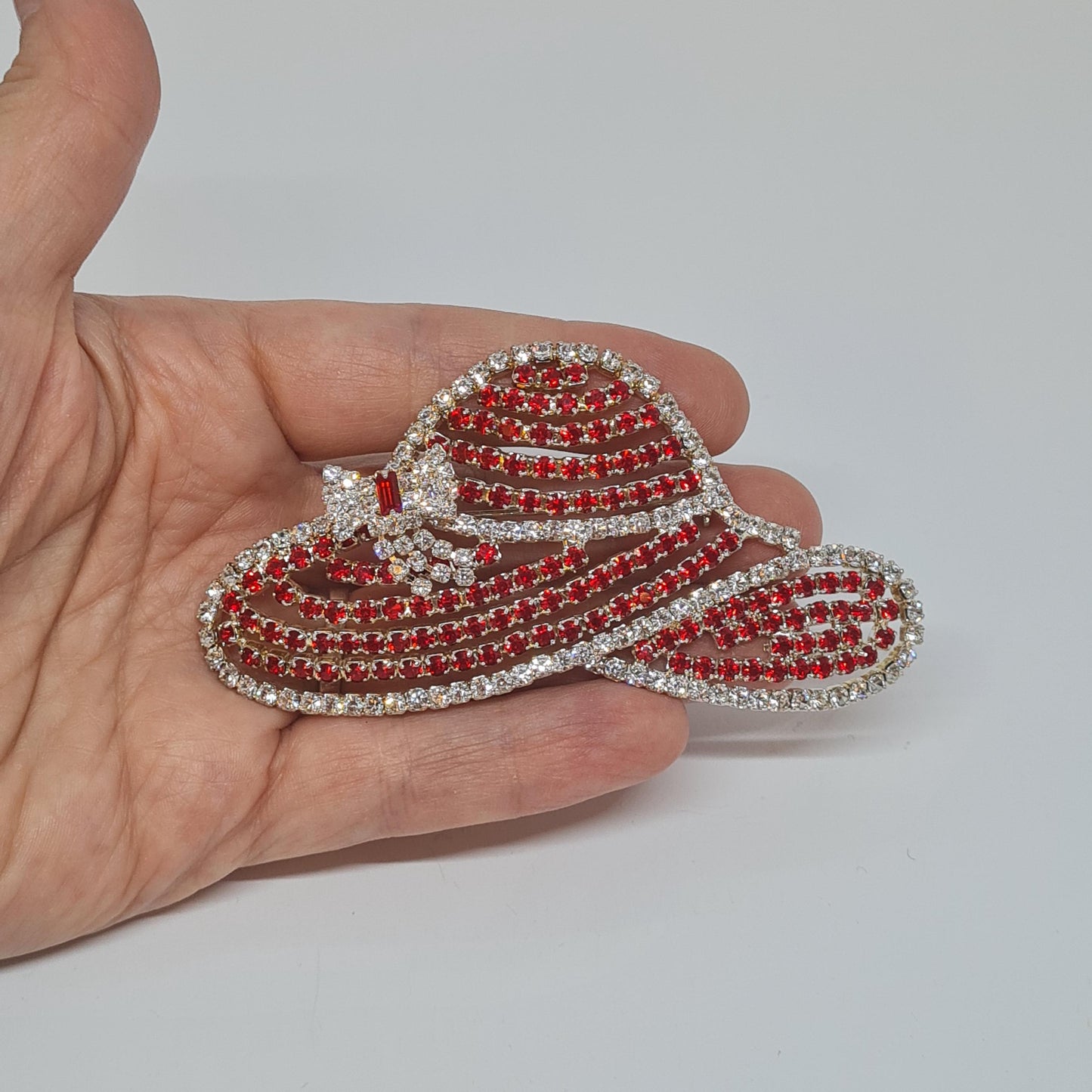 Vintage OTC Hat Brooch: Silver-Tone Rhinestone Pin