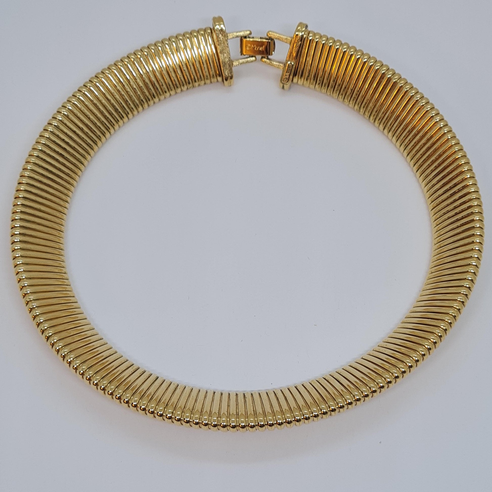 Vintage MONET Gold-Tone Omega Chain Choker Necklace