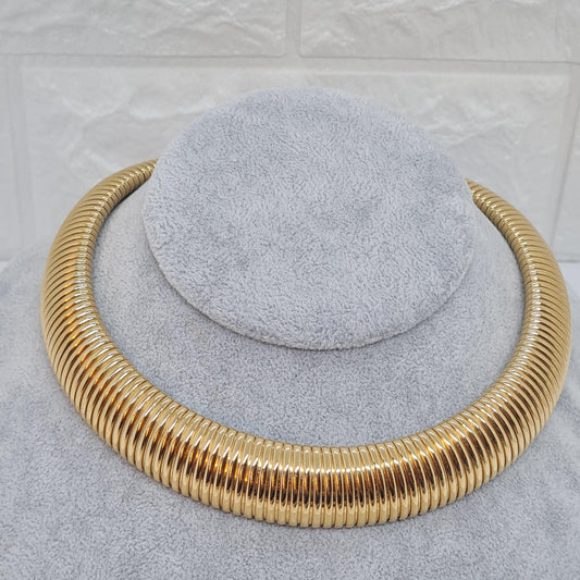 Vintage MONET Gold-Tone Omega Chain Choker Necklace