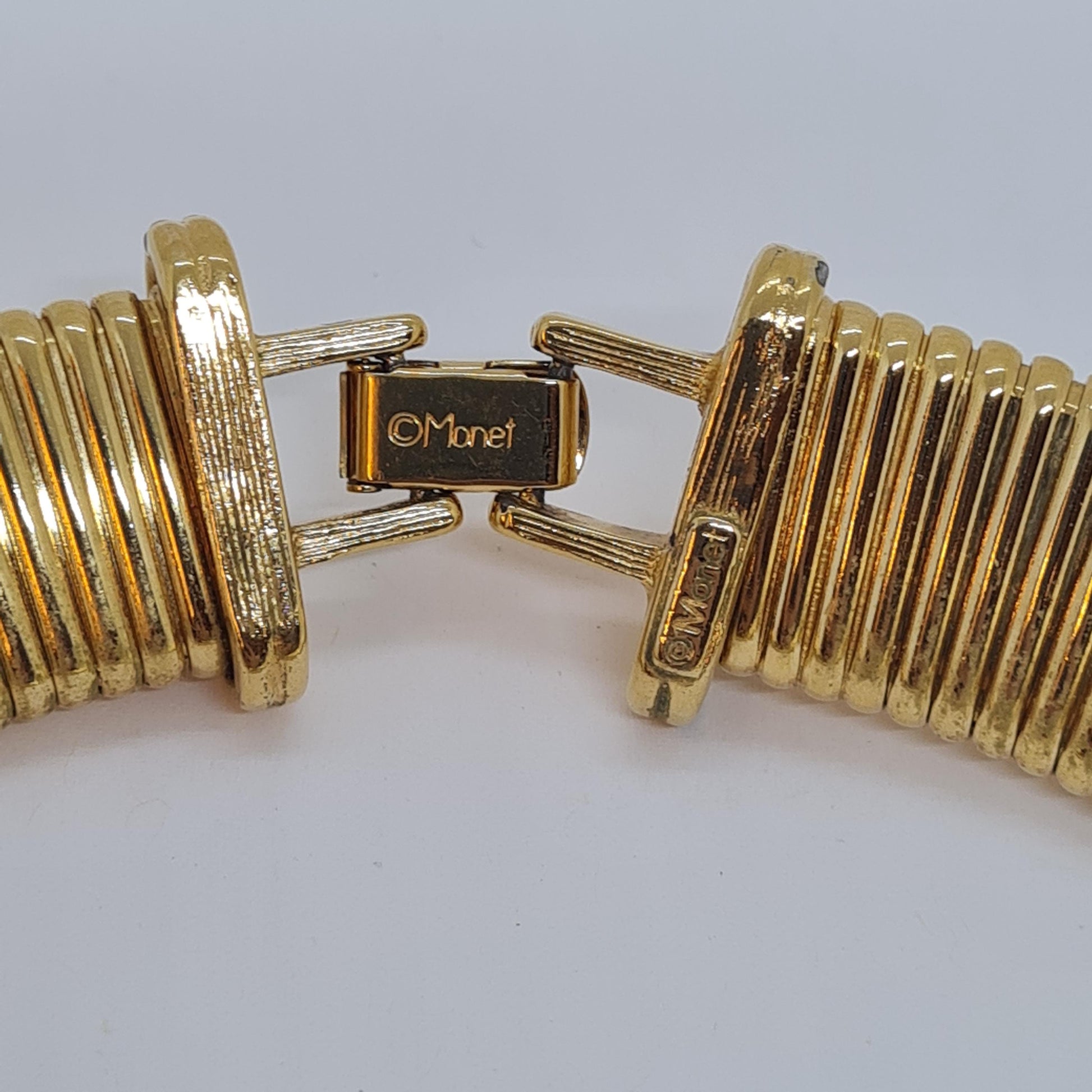 Vintage MONET Gold-Tone Omega Chain Choker Necklace